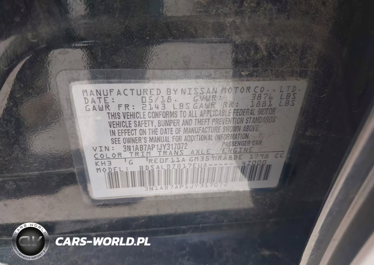 2018 Nissan Sentra Sv VIN:3N1AB7AP1JY317072 - 9