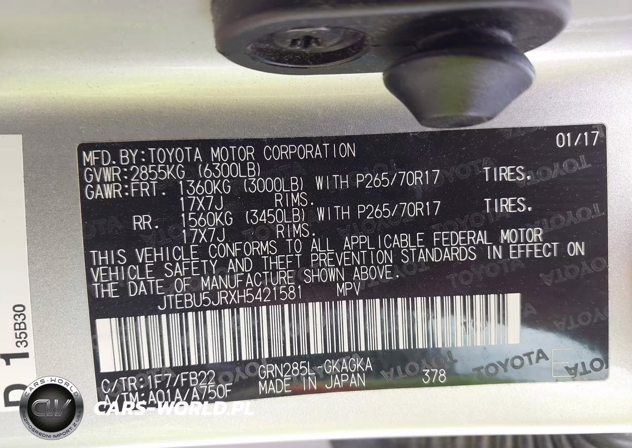 2017 Toyota 4Runner Sr5 VIN:JTEBU5JRXH5421581 - 9