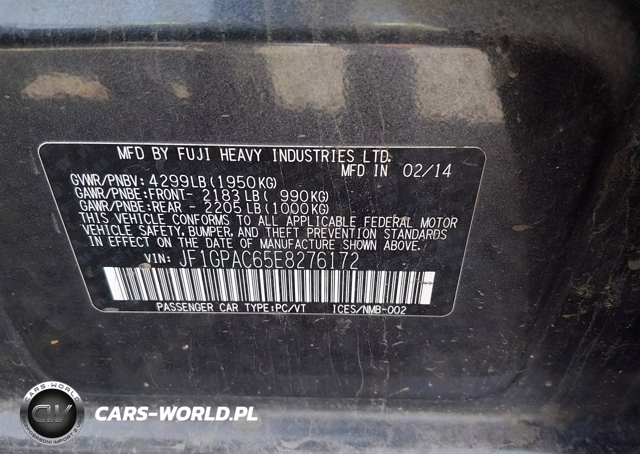 2014 Subaru Impreza 2.0I Premium VIN:JF1GPAC65E8276172 - 9