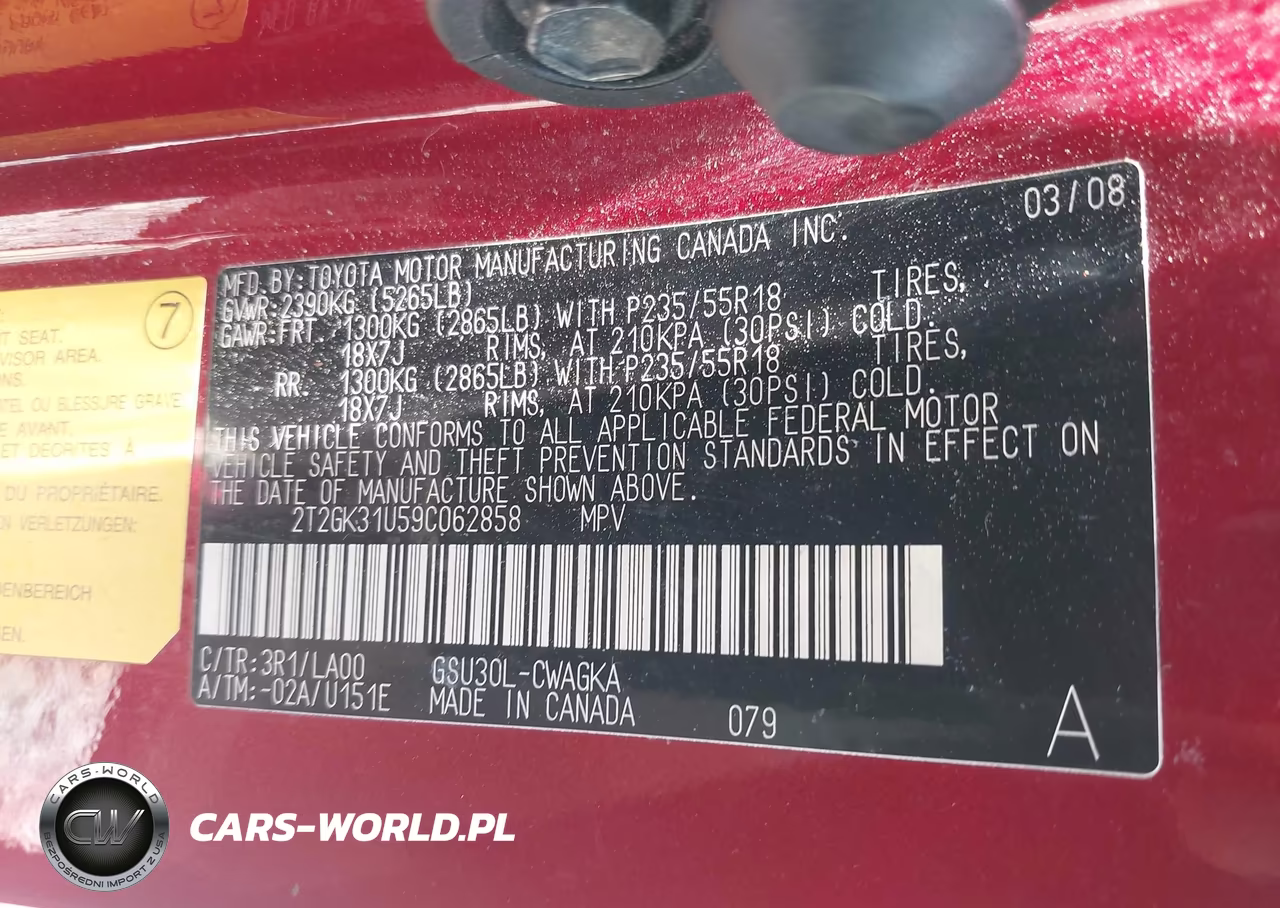 2009 Lexus Rx 350 VIN:2T2GK31U59C062858 - 9