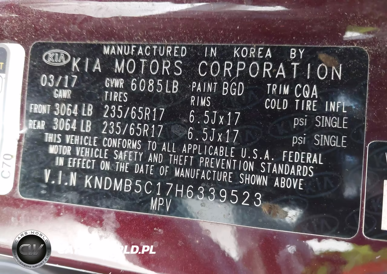2017 Kia Sedona Lx VIN:KNDMB5C17H6339523 - 9