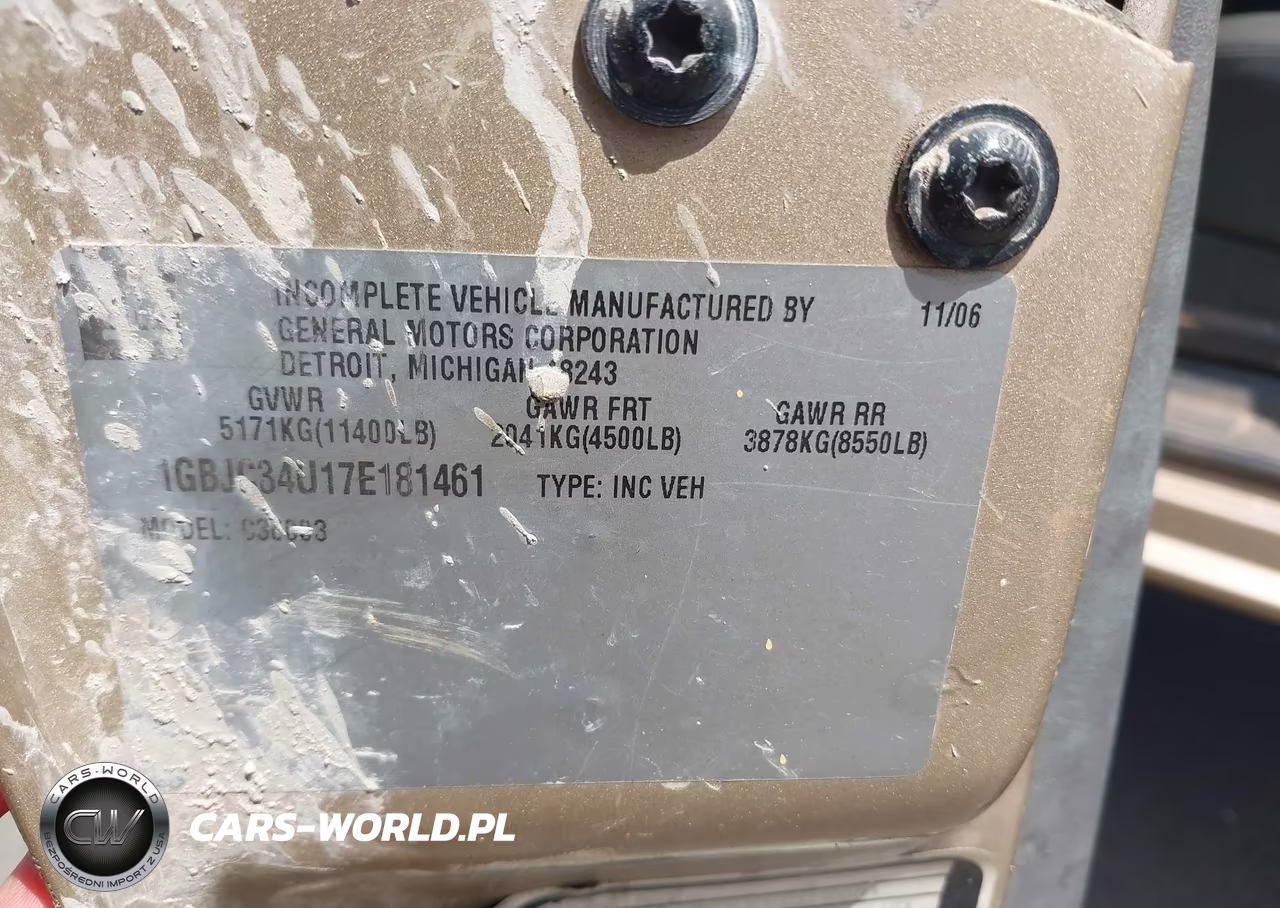 2007 Chevrolet Silverado 3500 Chassis Classic Work Truck VIN:1GBJC34U17E181461 - 9