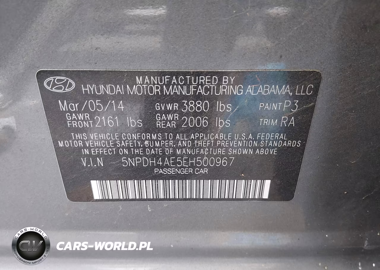 2014 Hyundai Elantra Se VIN:5NPDH4AE5EH500967 - 9