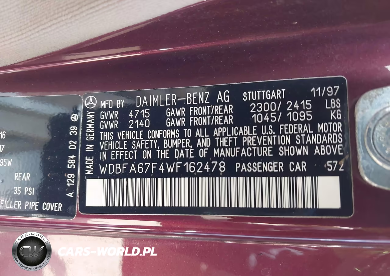 1998 Mercedes-Benz Sl 500 VIN:WDBFA67F4WF162478 - 9