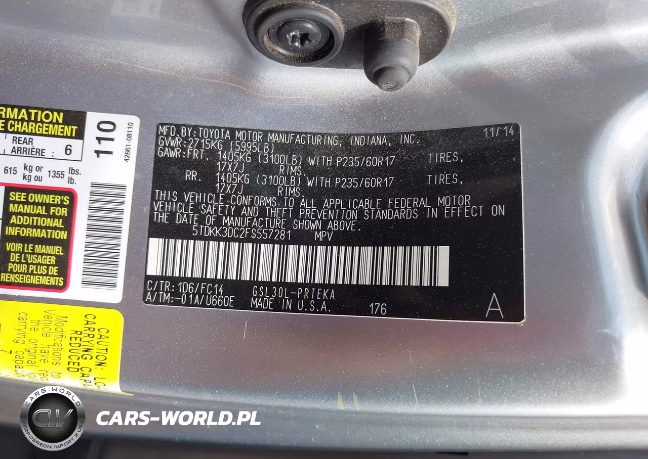 2015 Toyota Sienna Le 8 Passenger VIN:5TDKK3DC2FS557281 - 9