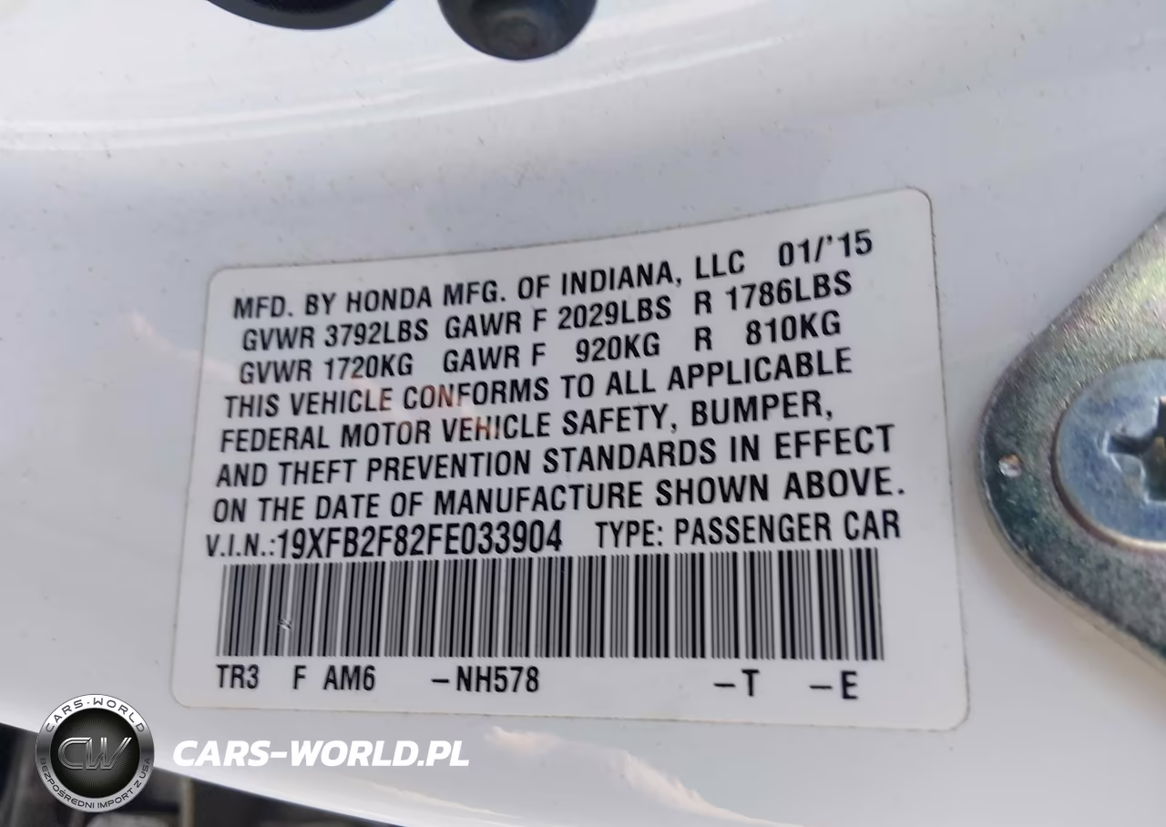 2015 Honda Civic Ex VIN:19XFB2F82FE033904 - 9