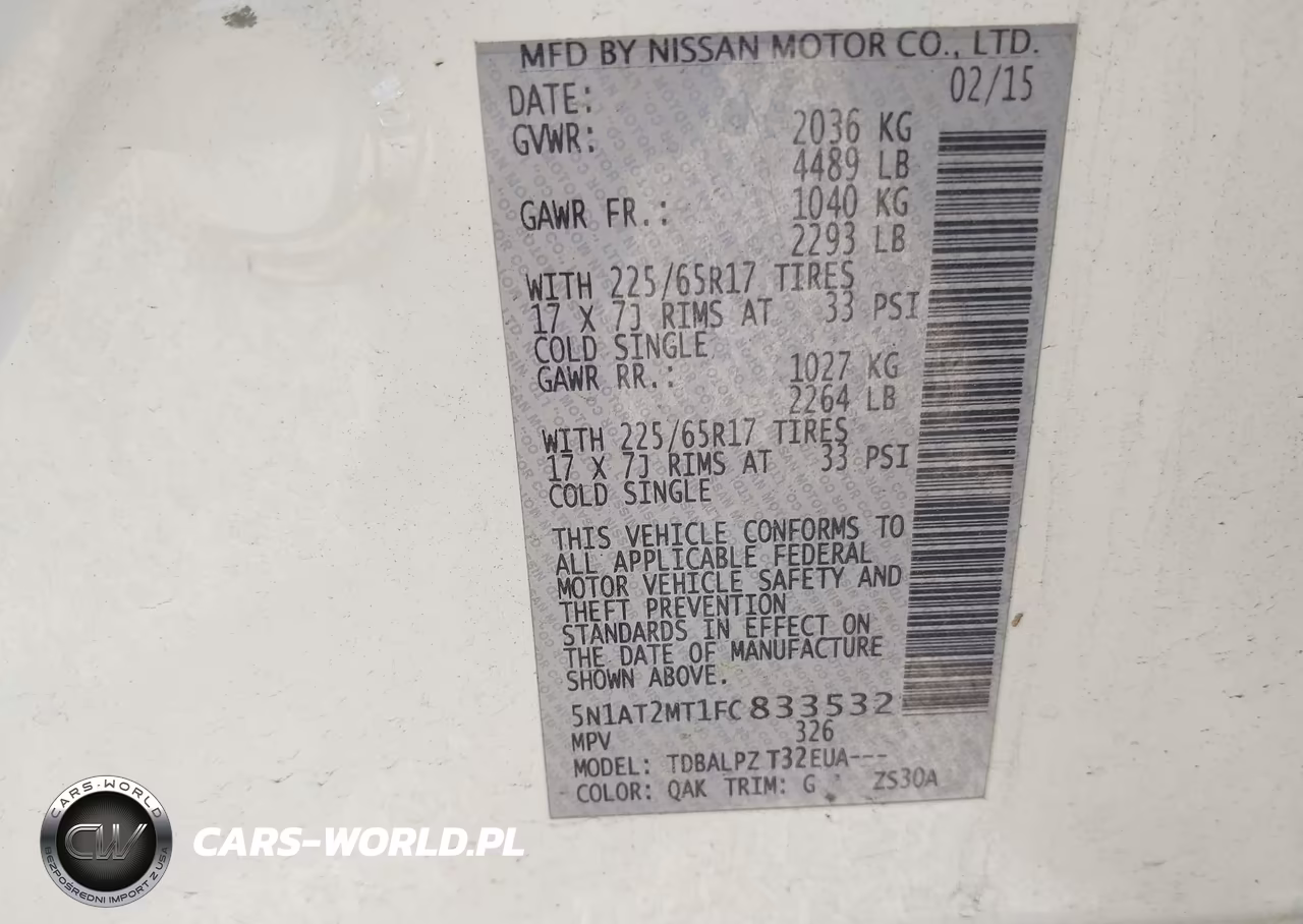 2015 Nissan Rogue S VIN:5N1AT2MT1FC833532 - 9