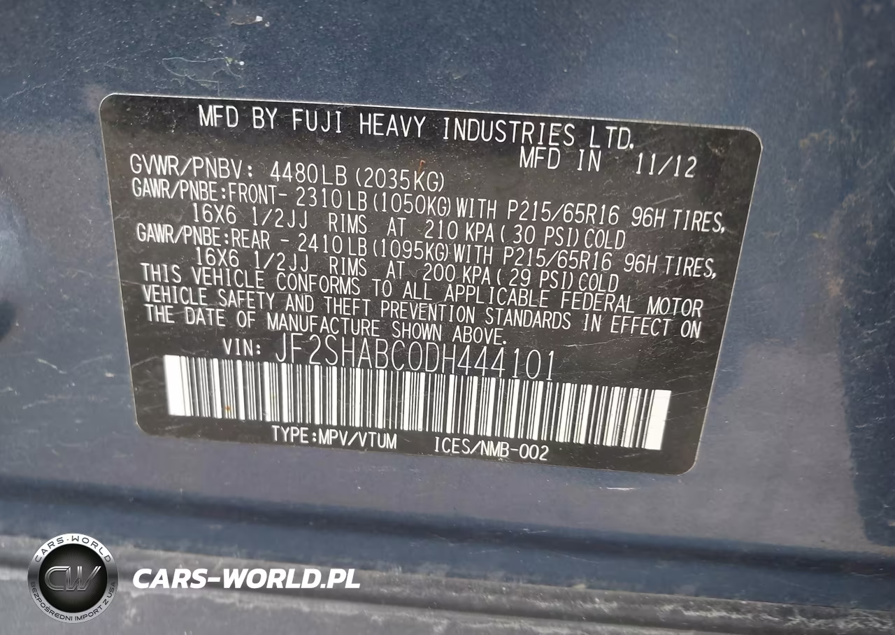 2013 Subaru Forester 2.5X VIN:JF2SHABC0DH444101 - 9