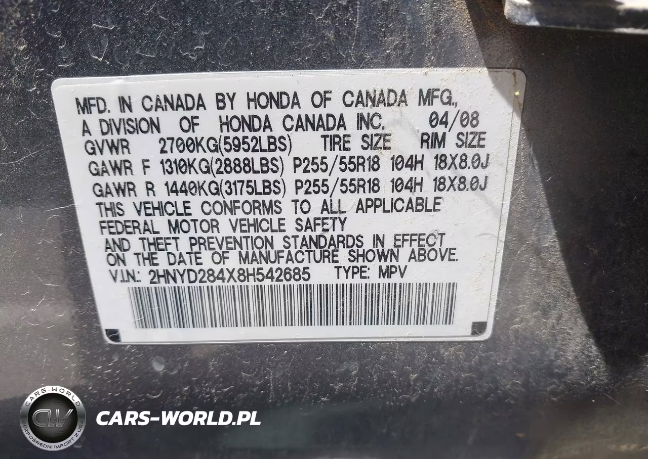 2008 Acura Mdx Technology Package VIN:2HNYD284X8H542685 - 9