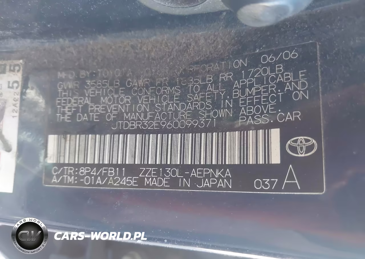 2006 Toyota Corolla Le VIN:JTDBR32E960099371 - 9