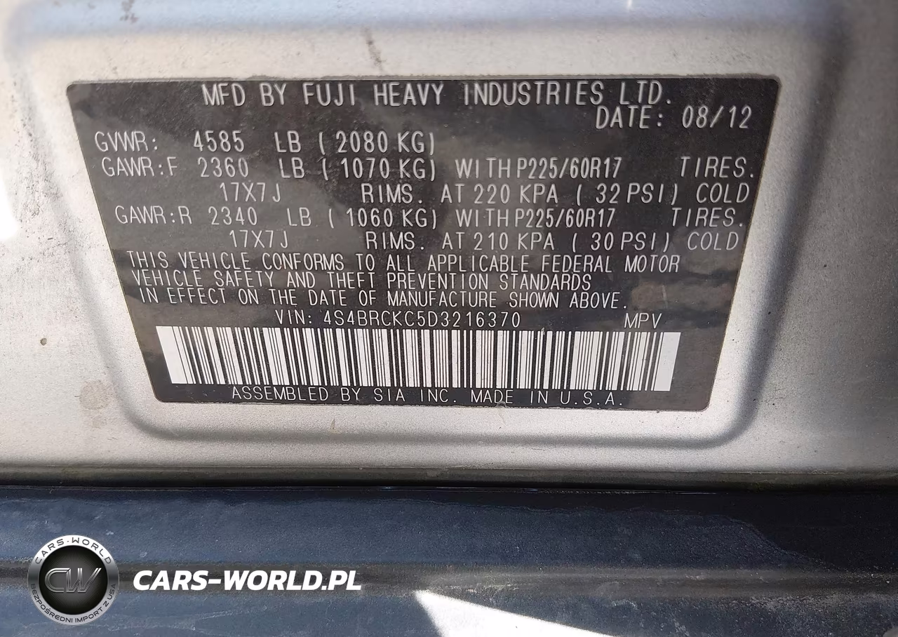 2013 Subaru Outback 2.5I Limited VIN:4S4BRCKC5D3216370 - 9