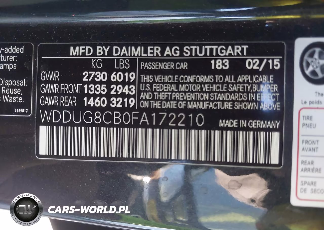 2015 Mercedes-Benz S 550 VIN:WDDUG8CB0FA172210 - 9