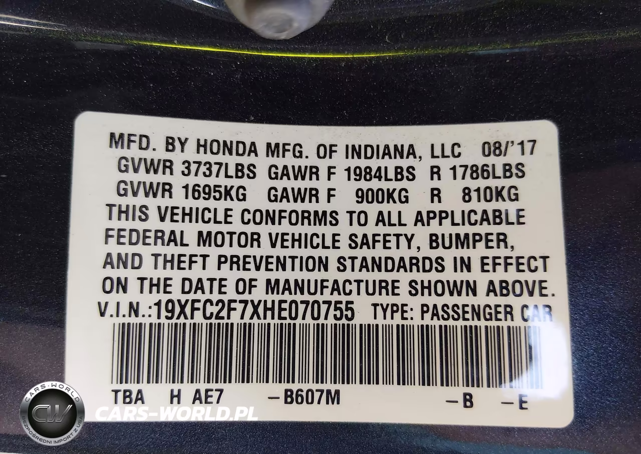 2017 Honda Civic Ex VIN:19XFC2F7XHE070755 - 9