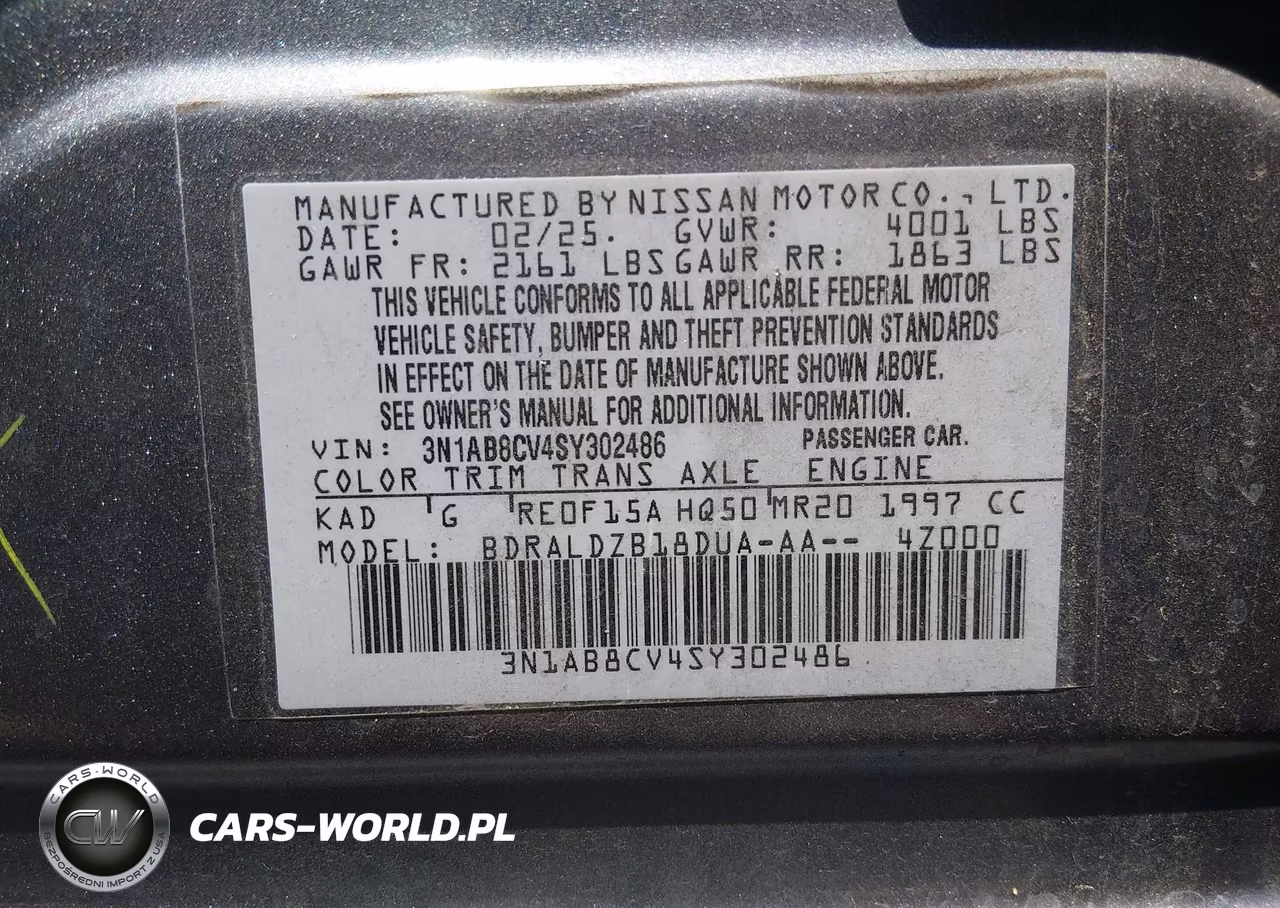 2025 Nissan Sentra Sv VIN:3N1AB8CV4SY302486 - 9