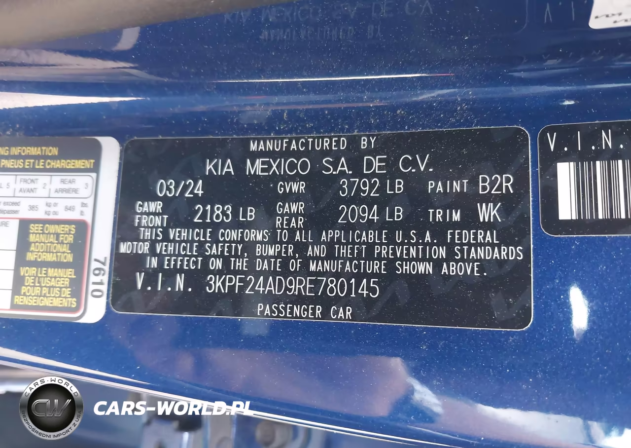 2024 Kia Forte Lxs VIN:3KPF24AD9RE780145 - 9