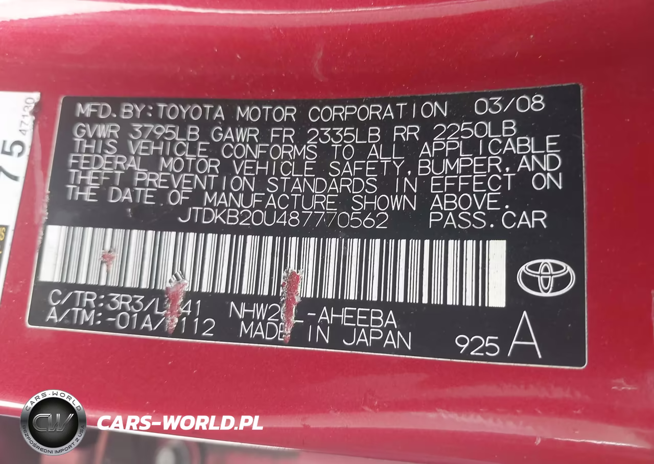 2008 Toyota Prius VIN:JTDKB20U487770562 - 9