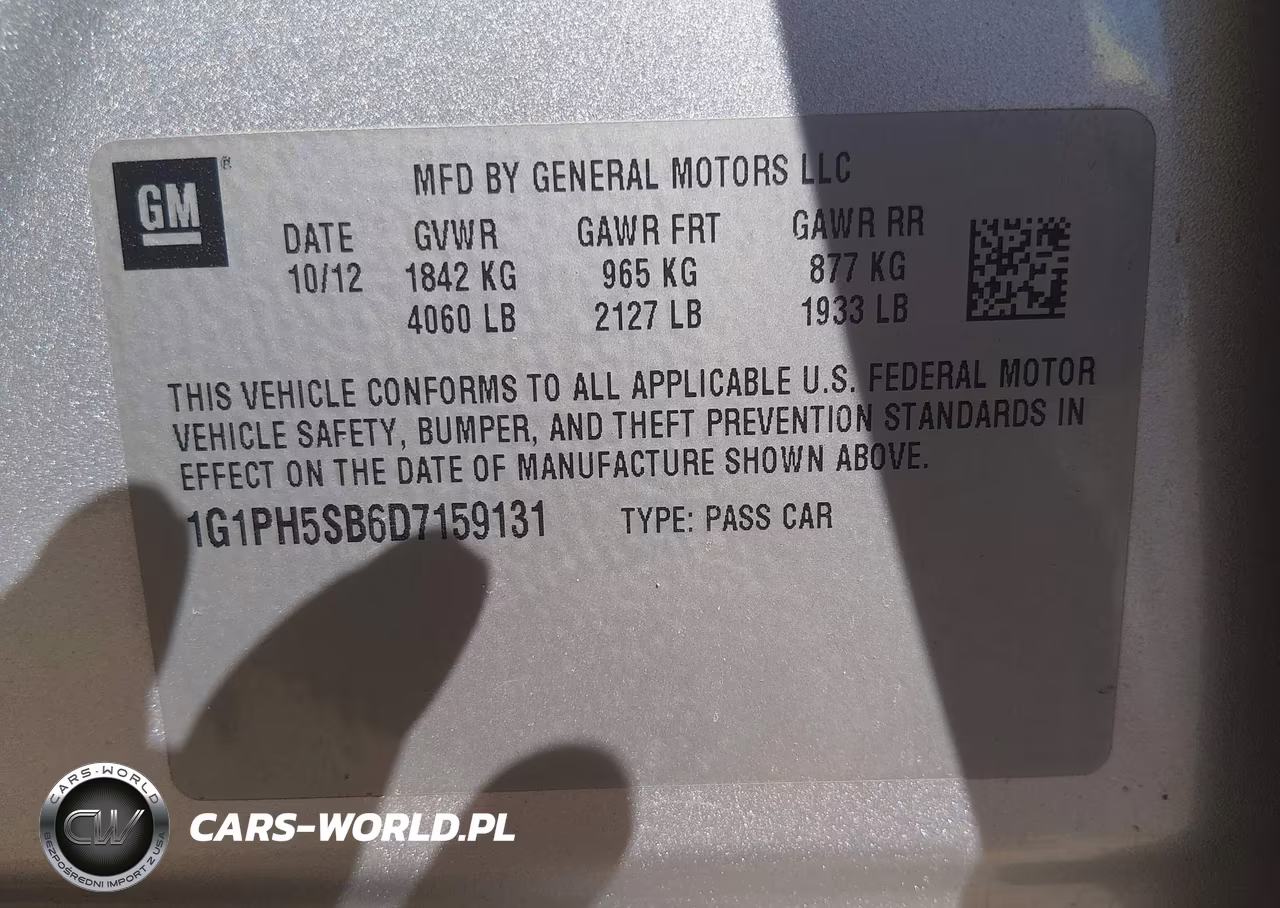 2013 Chevrolet Cruze Eco Auto VIN:1G1PH5SB6D7159131 - 9