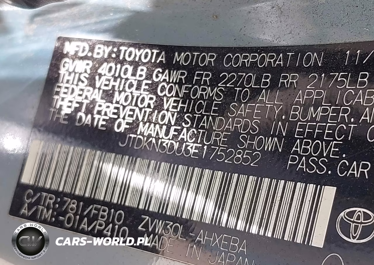 2014 Toyota Prius Two VIN:JTDKN3DU3E1752852 - 9