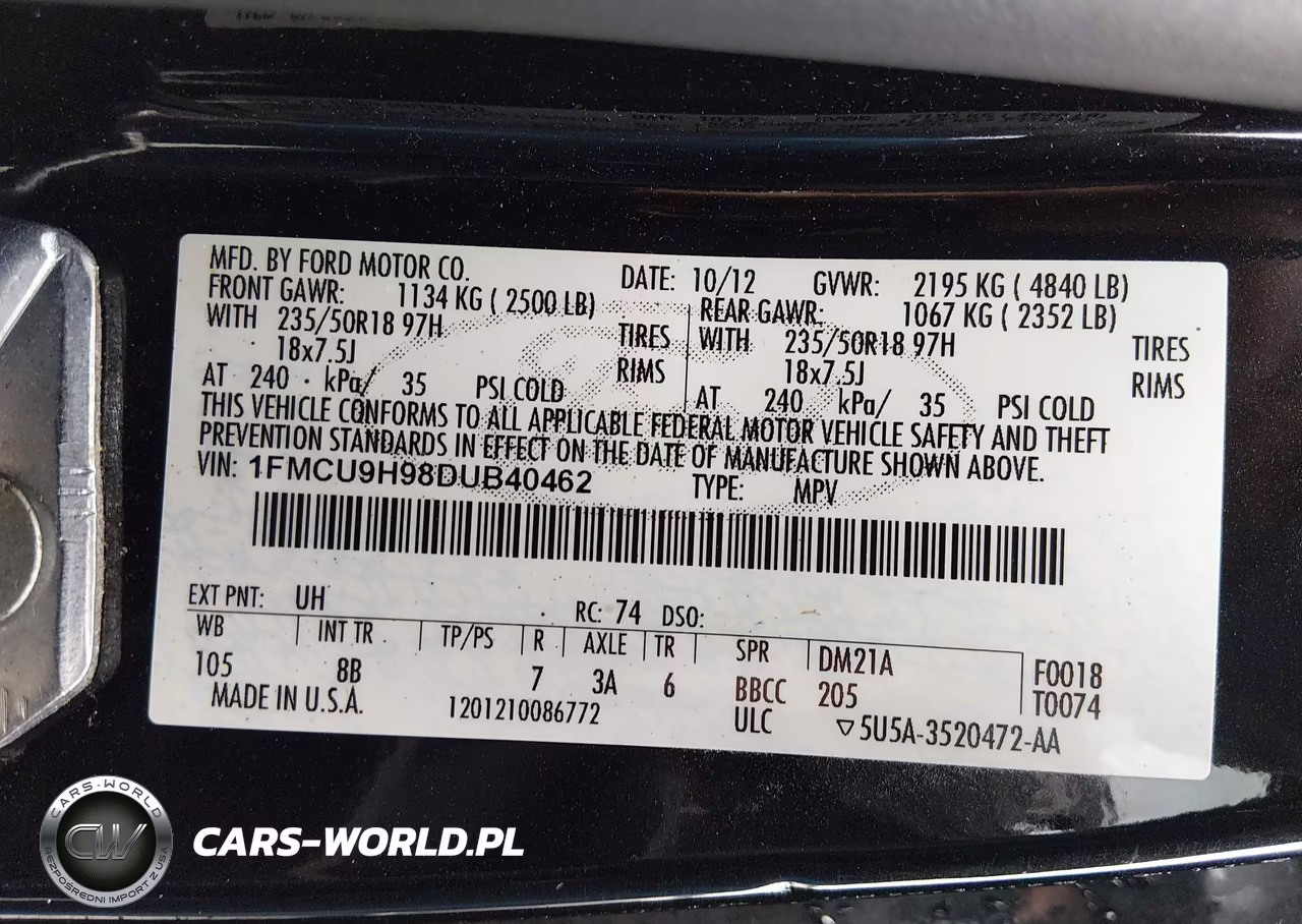 2013 Ford Escape Sel VIN:1FMCU9H98DUB40462 - 9
