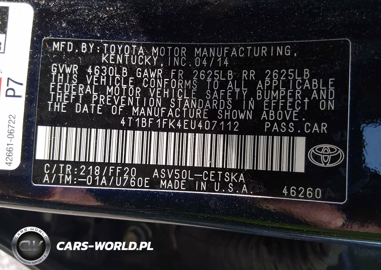 2014 Toyota Camry Se VIN:4T1BF1FK4EU407112 - 9
