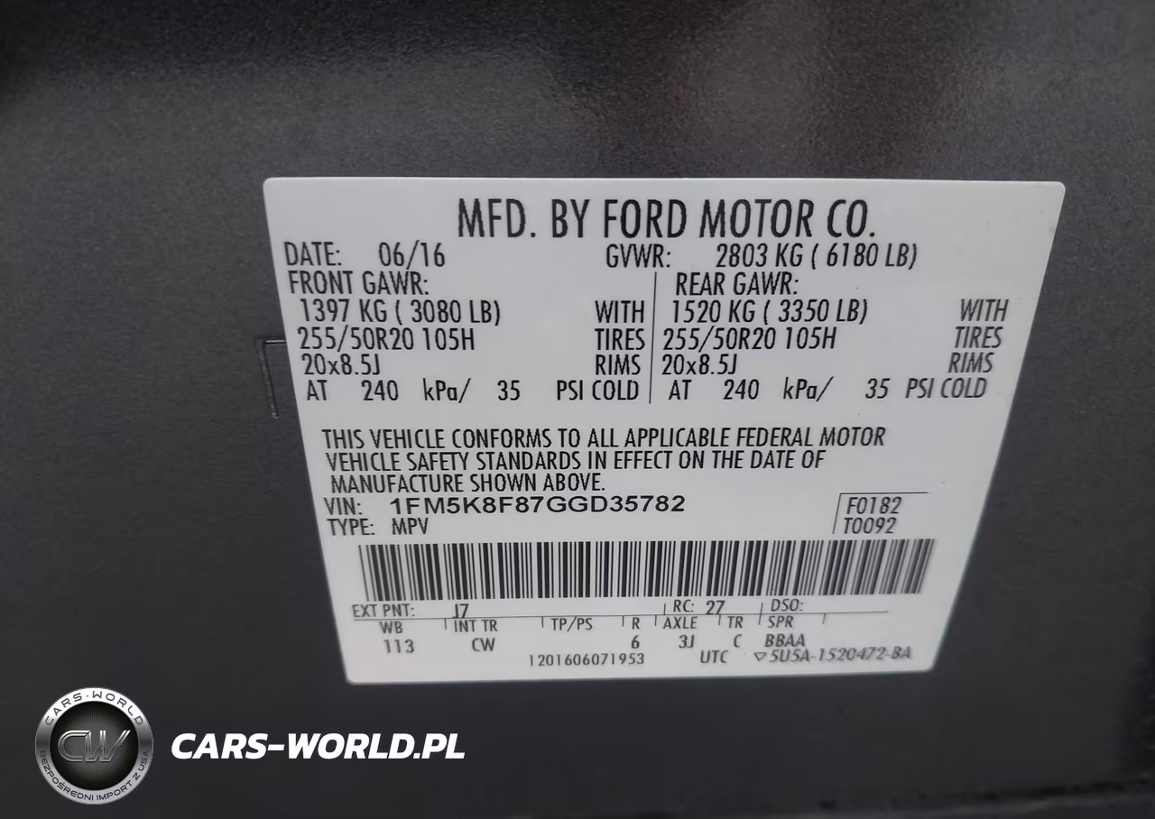 2016 Ford Explorer Limited VIN:1FM5K8F87GGD35782 - 9