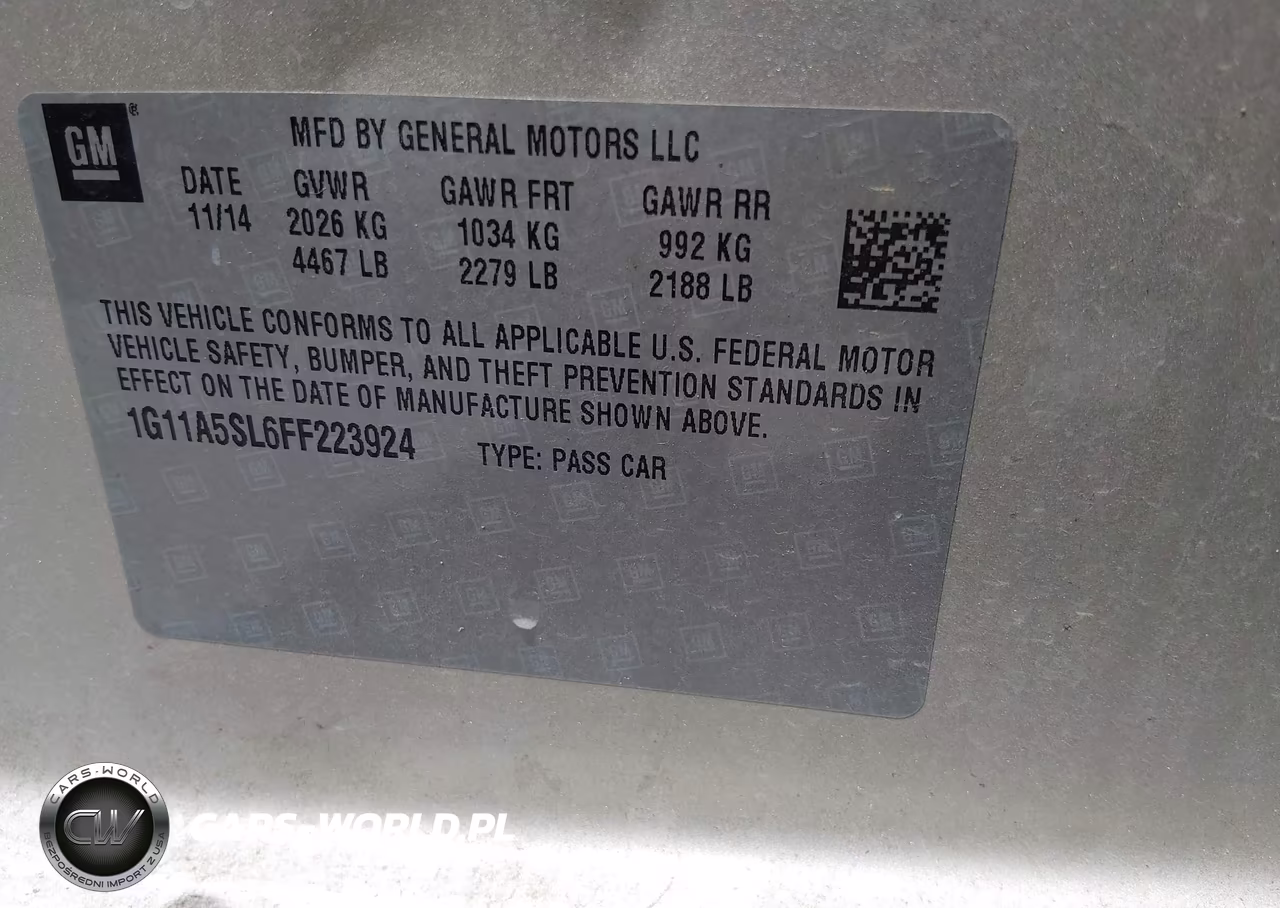 2015 Chevrolet Malibu 1Fl VIN:1G11A5SL6FF223924 - 9