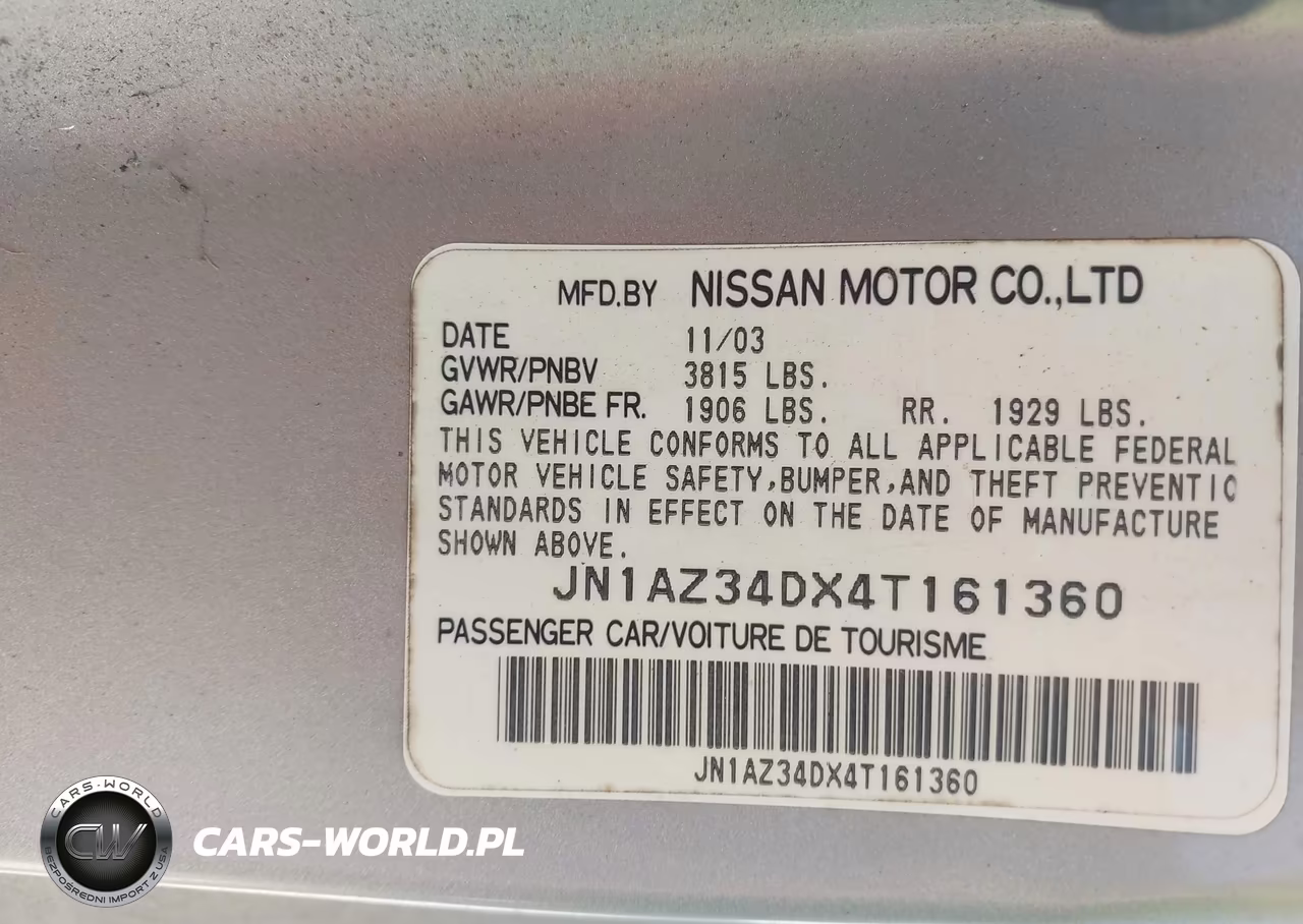 2004 Nissan 350Z VIN:JN1AZ34DX4T161360 - 9