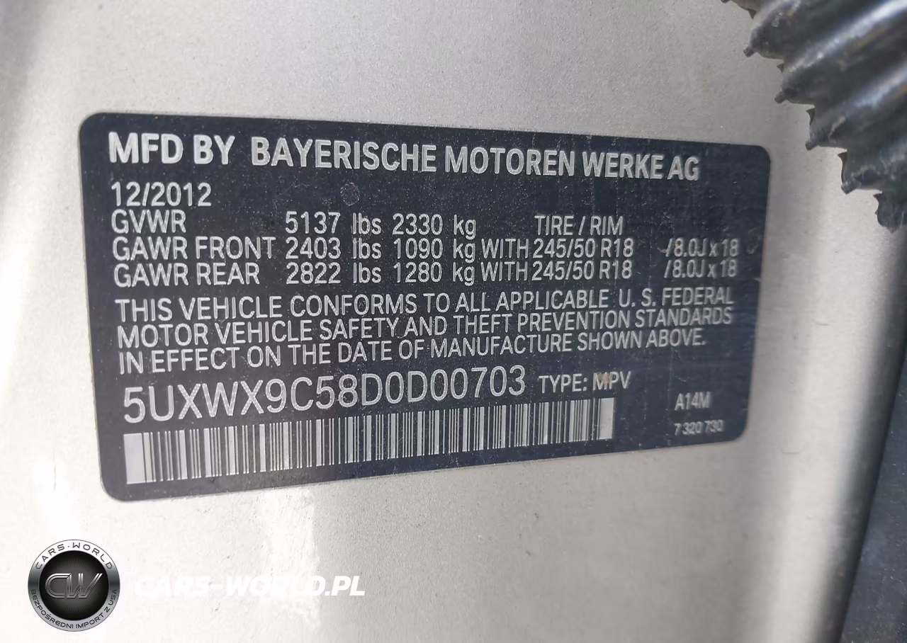 2013 BMW X3 xDrive28I VIN:5UXWX9C58D0D00703 - 9