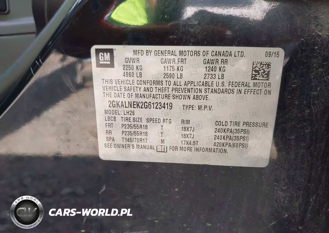 2016 GMC Terrain Sle-2 VIN:2GKALNEK2G6123419 - 9