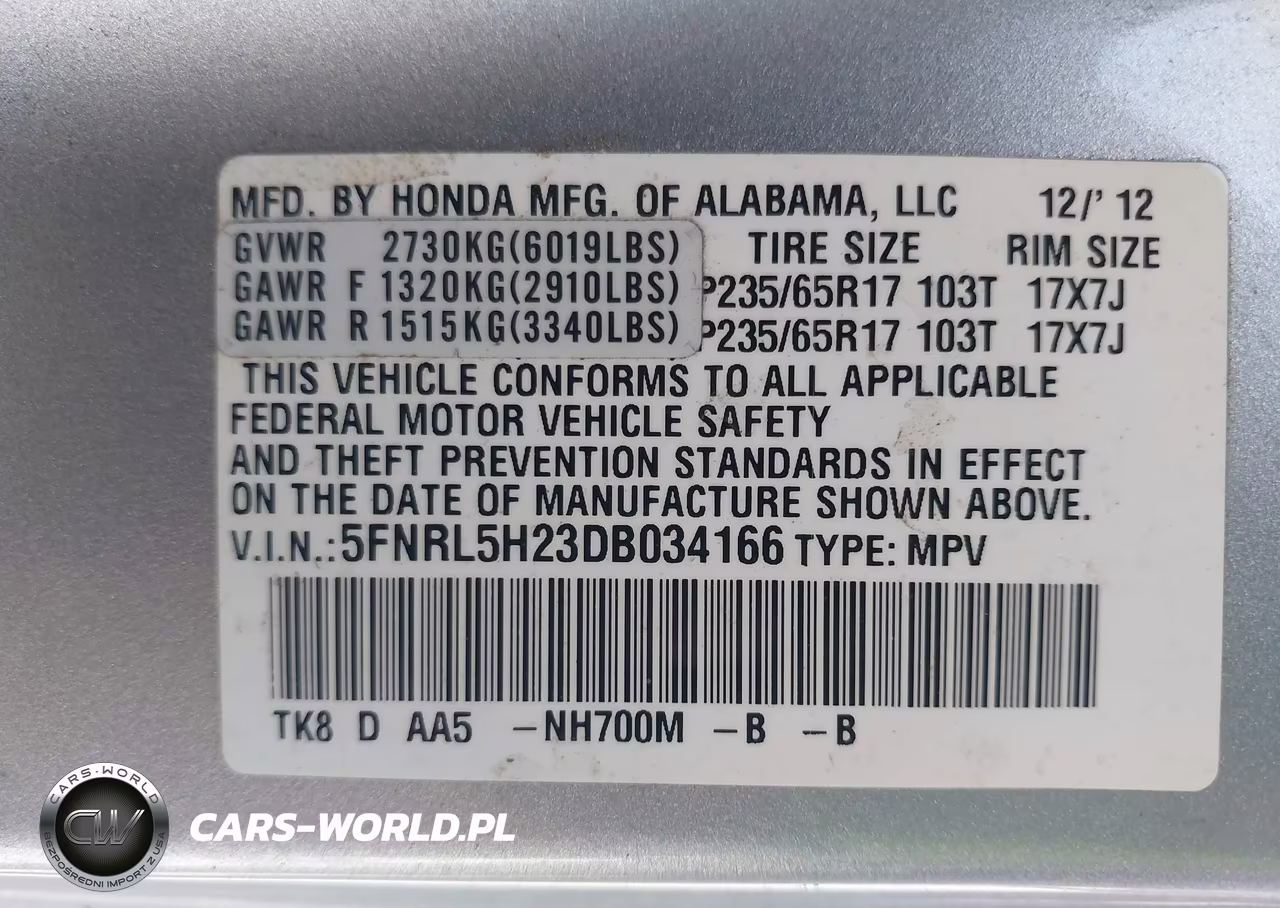 2013 Honda Odyssey Lx VIN:5FNRL5H23DB034166 - 9