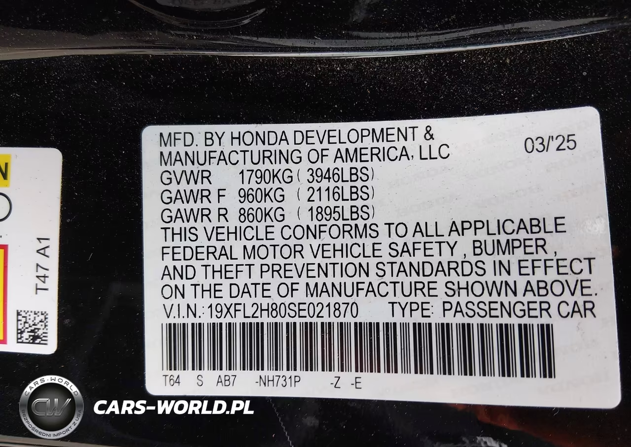 2025 Honda Civic Sedan Sport VIN:19XFL2H80SE021870 - 9
