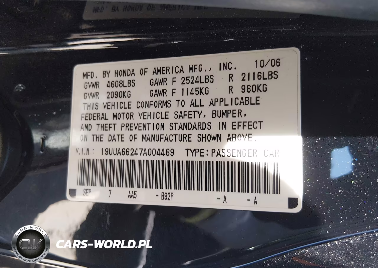 2007 Acura Tl 3.2 VIN:19UUA66247A004469 - 9