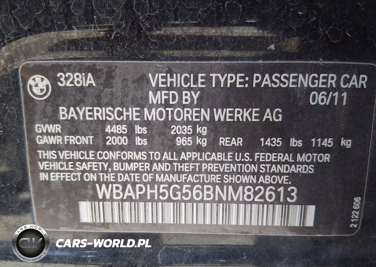 2011 BMW 328I VIN:WBAPH5G56BNM82613 - 9