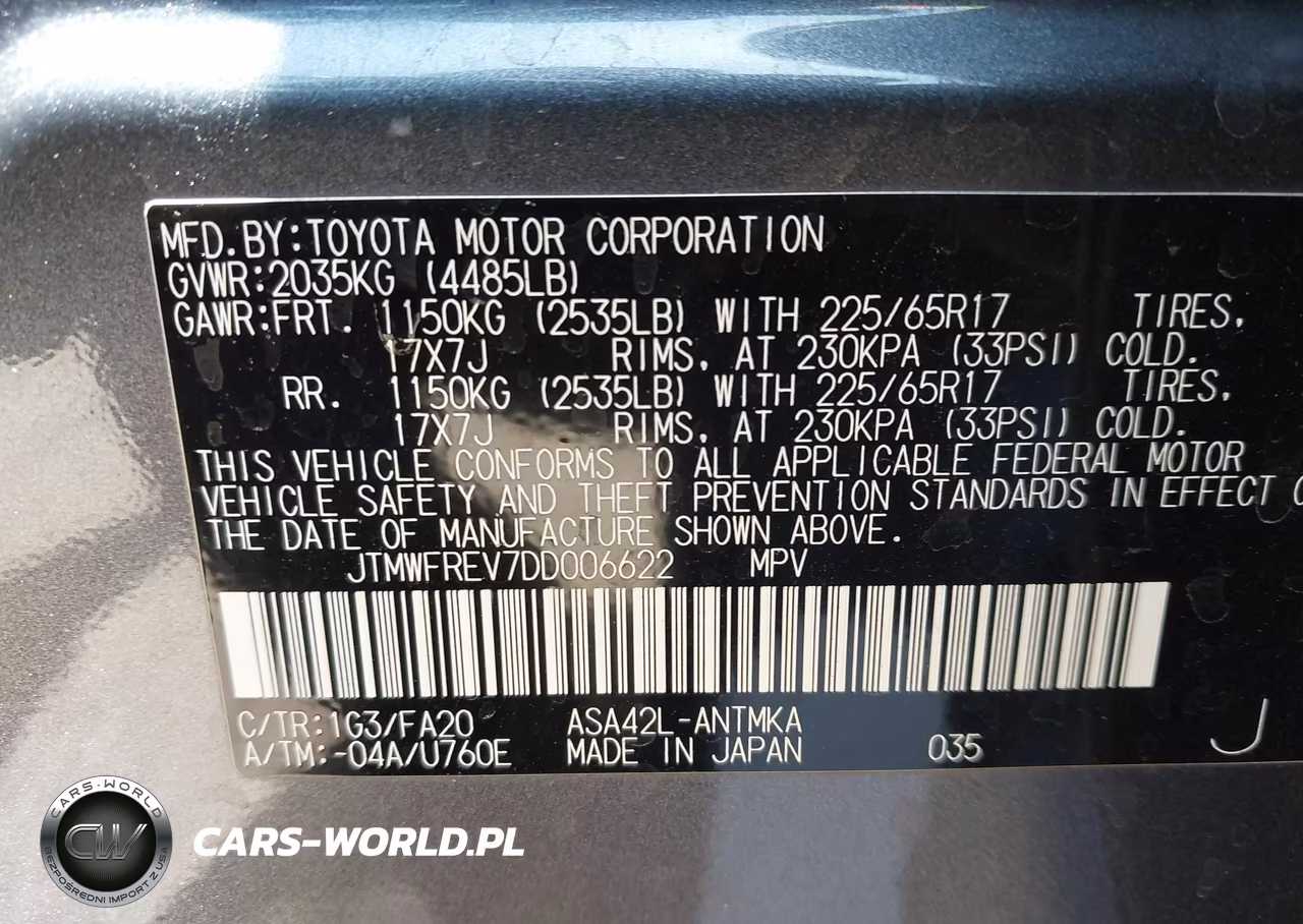 2013 Toyota Rav4 Xle VIN:JTMWFREV7DD006622 - 9