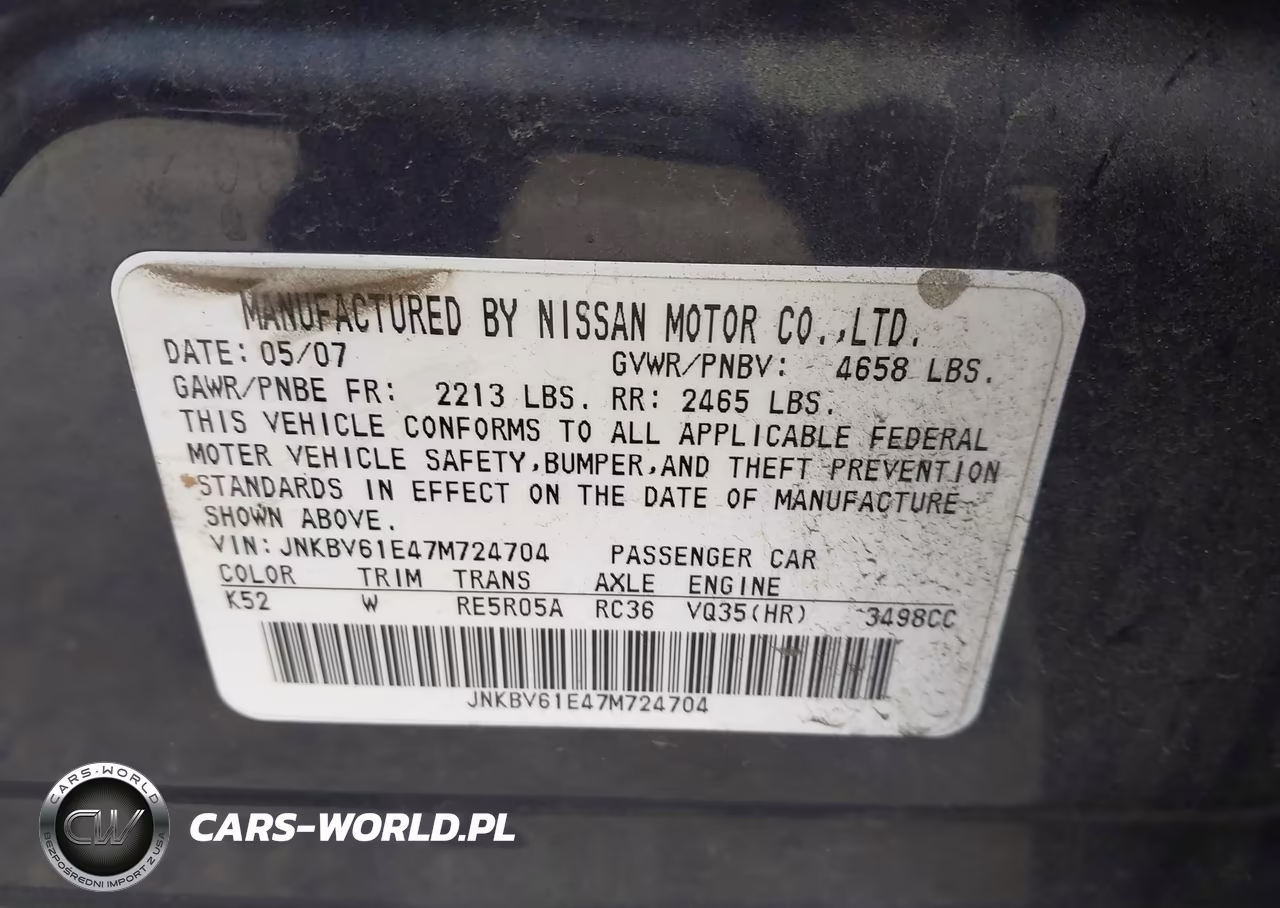 2007 Infiniti G35 Journey VIN:JNKBV61E47M724704 - 9