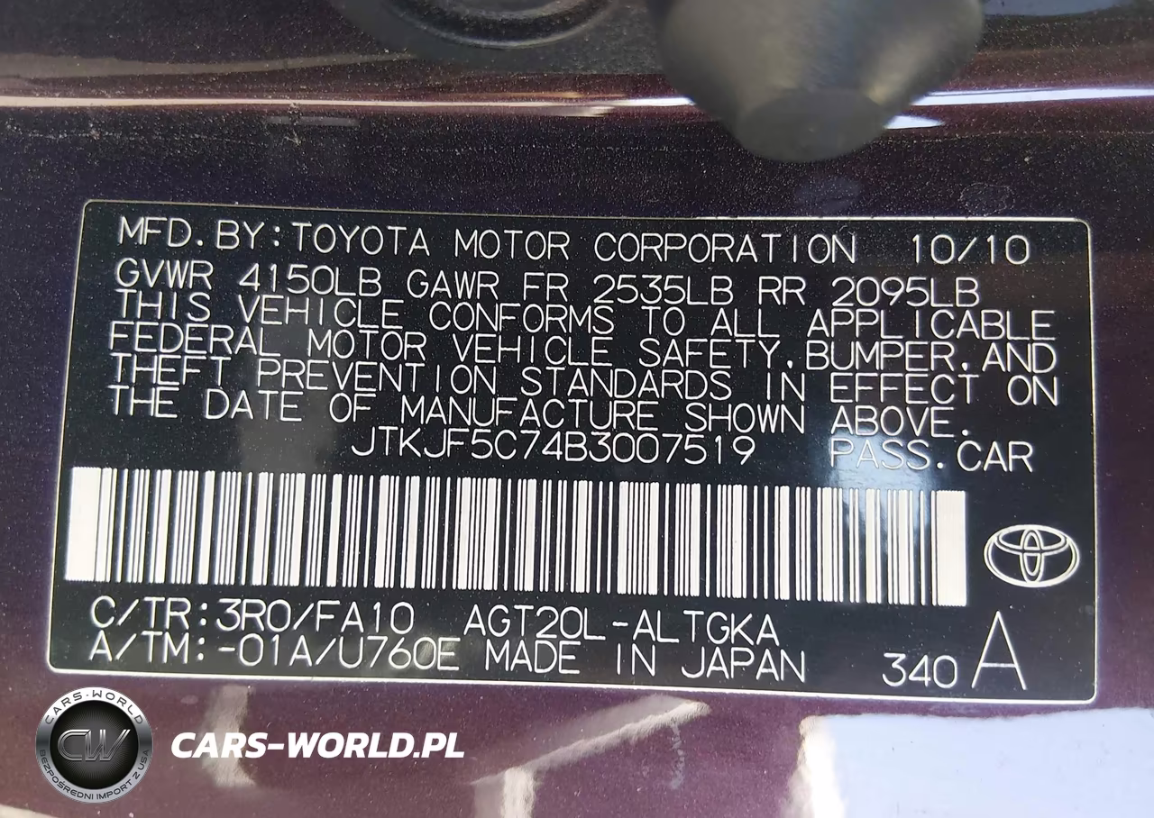 2011 Scion Tc VIN:JTKJF5C74B3007519 - 9