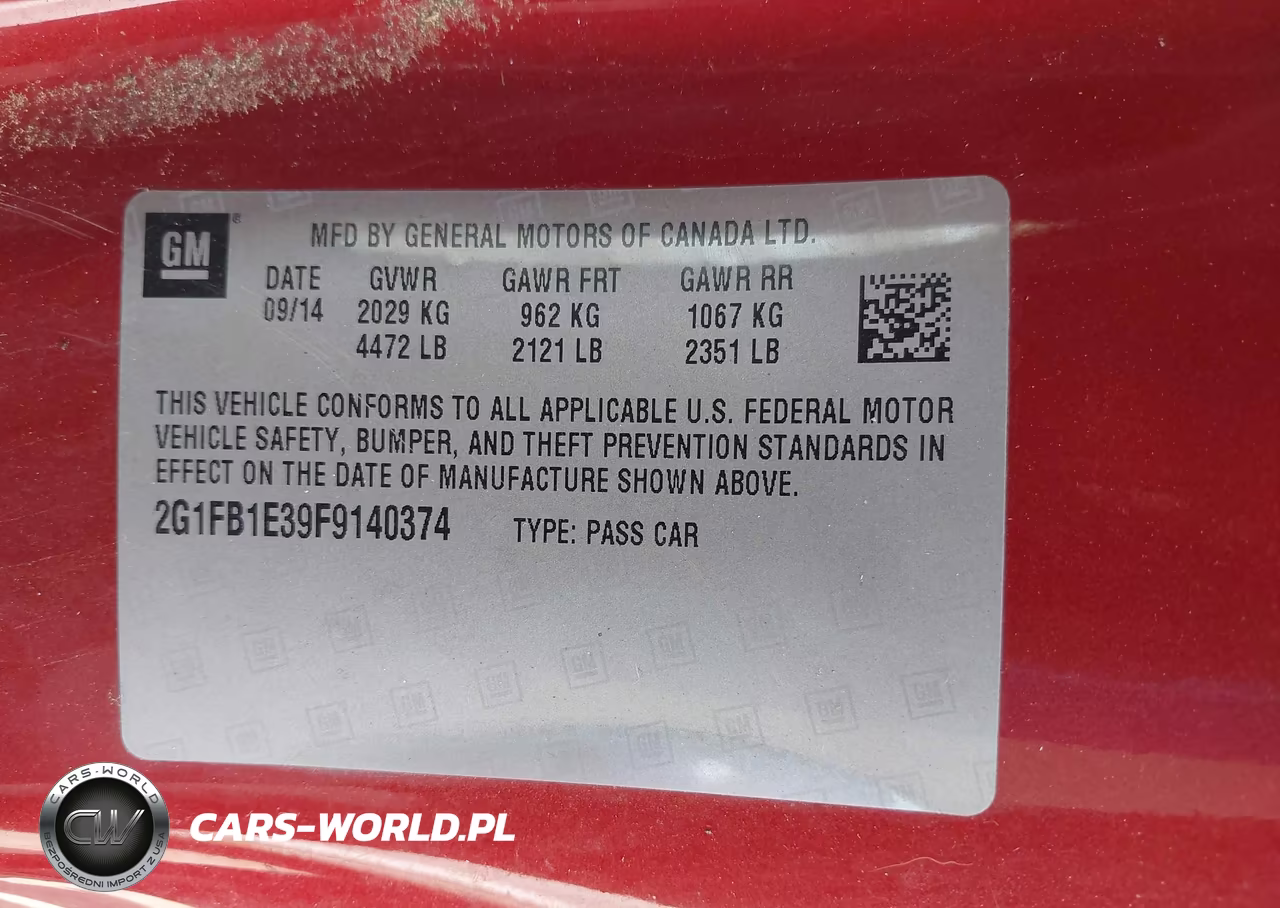 2015 Chevrolet Camaro 2Ls VIN:2G1FB1E39F9140374 - 9