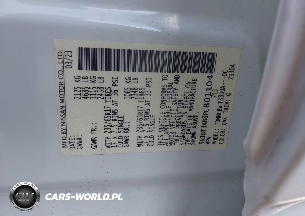 2023 Nissan Rogue S Intelligent Awd VIN:5N1BT3AB8PC801104 - 9