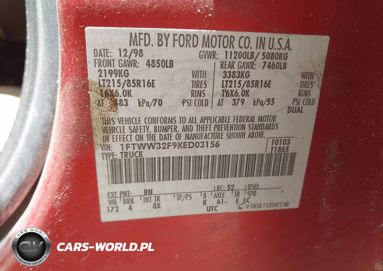 1999 Ford F-350 Lariat-Xl-Xlt VIN:1FTWW32F9XED03156 - 8