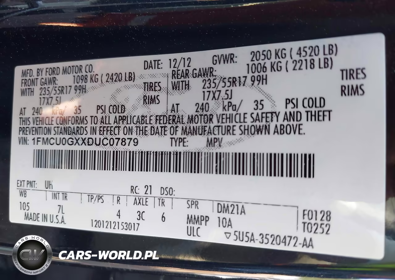 2013 Ford Escape Se VIN:1FMCU0GXXDUC07879 - 9