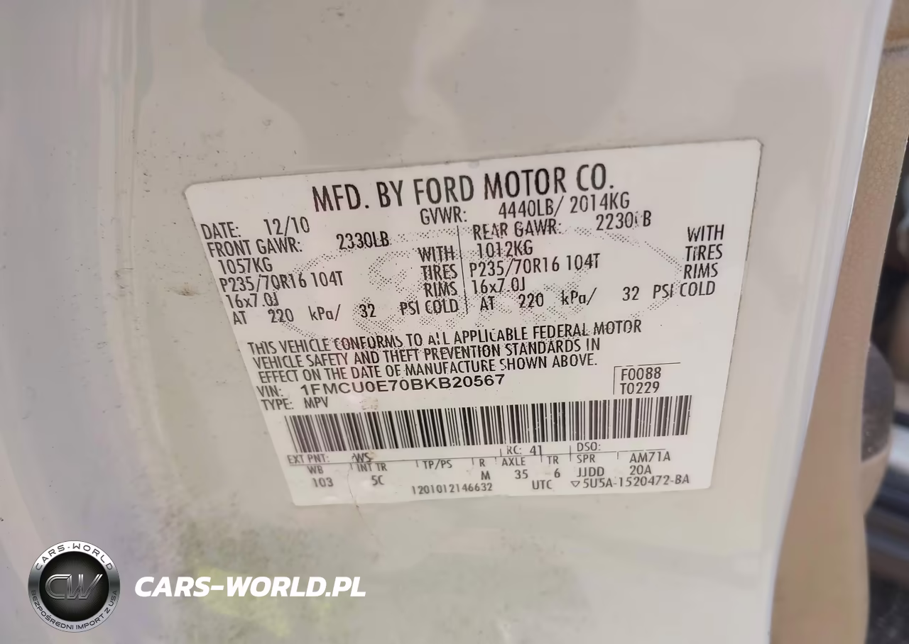 2011 Ford Escape Limited VIN:1FMCU0E70BKB20567 - 9