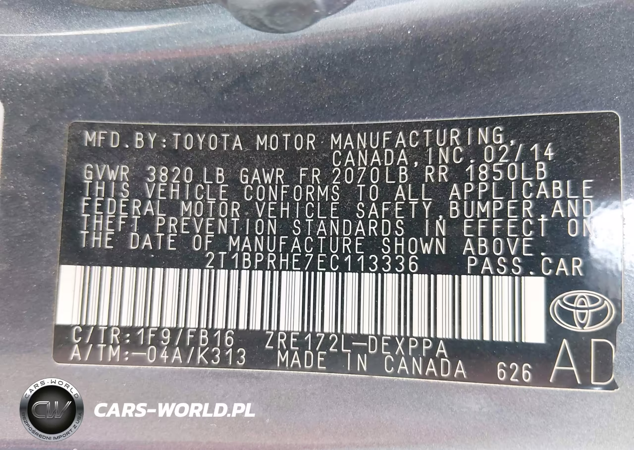 2014 Toyota Corolla Le Eco Plus VIN:2T1BPRHE7EC113336 - 9