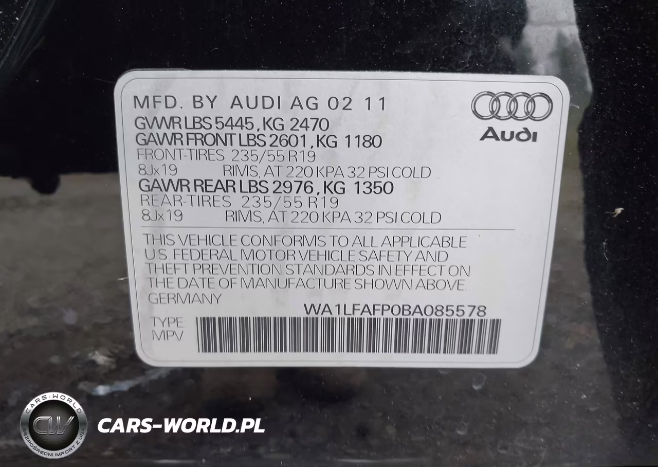 2011 Audi Q5 2.0T Premium VIN:WA1LFAFP0BA085578 - 9