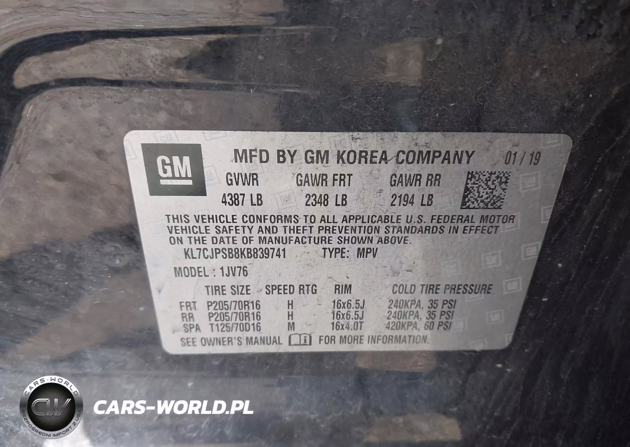 2019 Chevrolet Trax Lt VIN:KL7CJPSB8KB839741 - 9