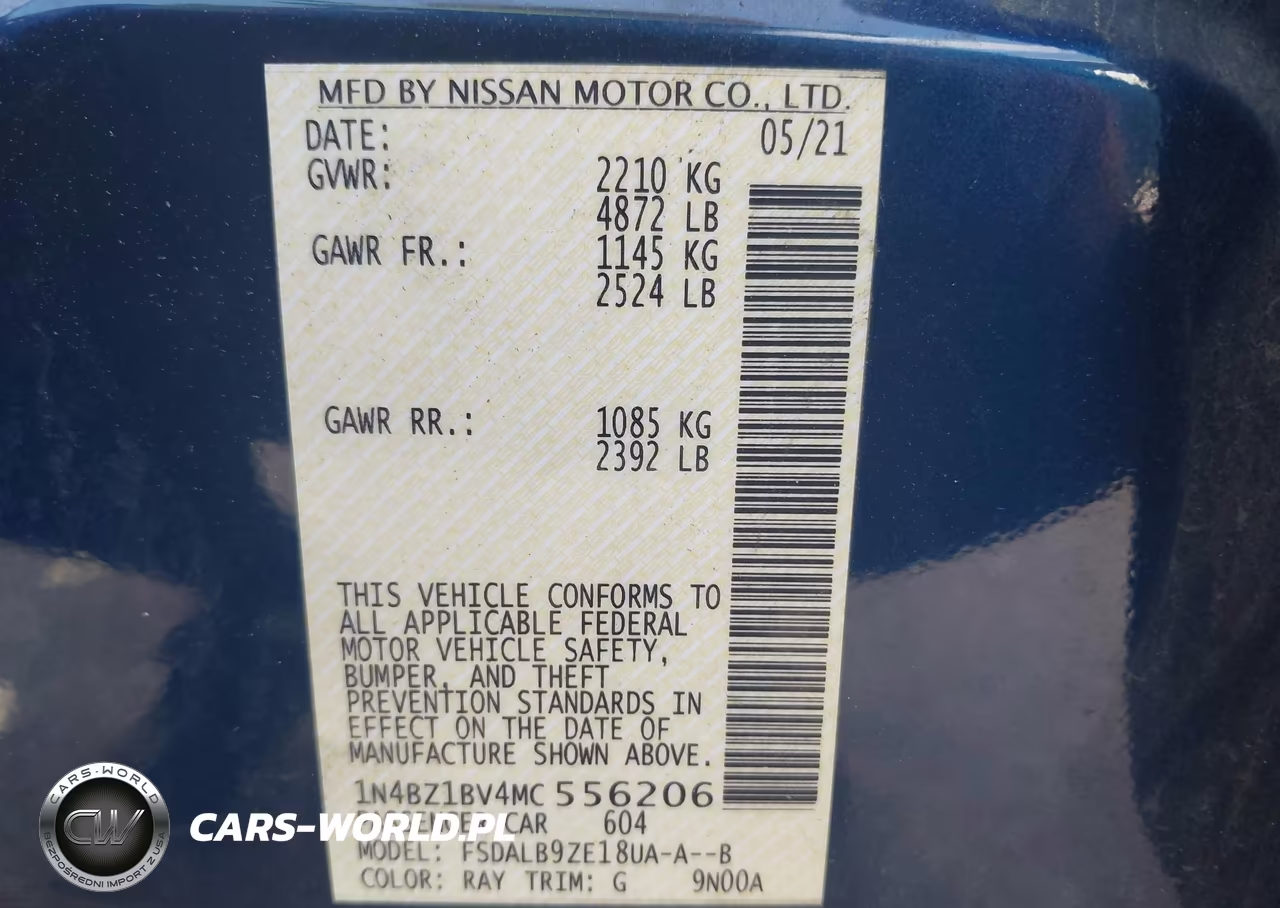 2021 Nissan Leaf S Plus 62 Kwh VIN:1N4BZ1BV4MC556206 - 9