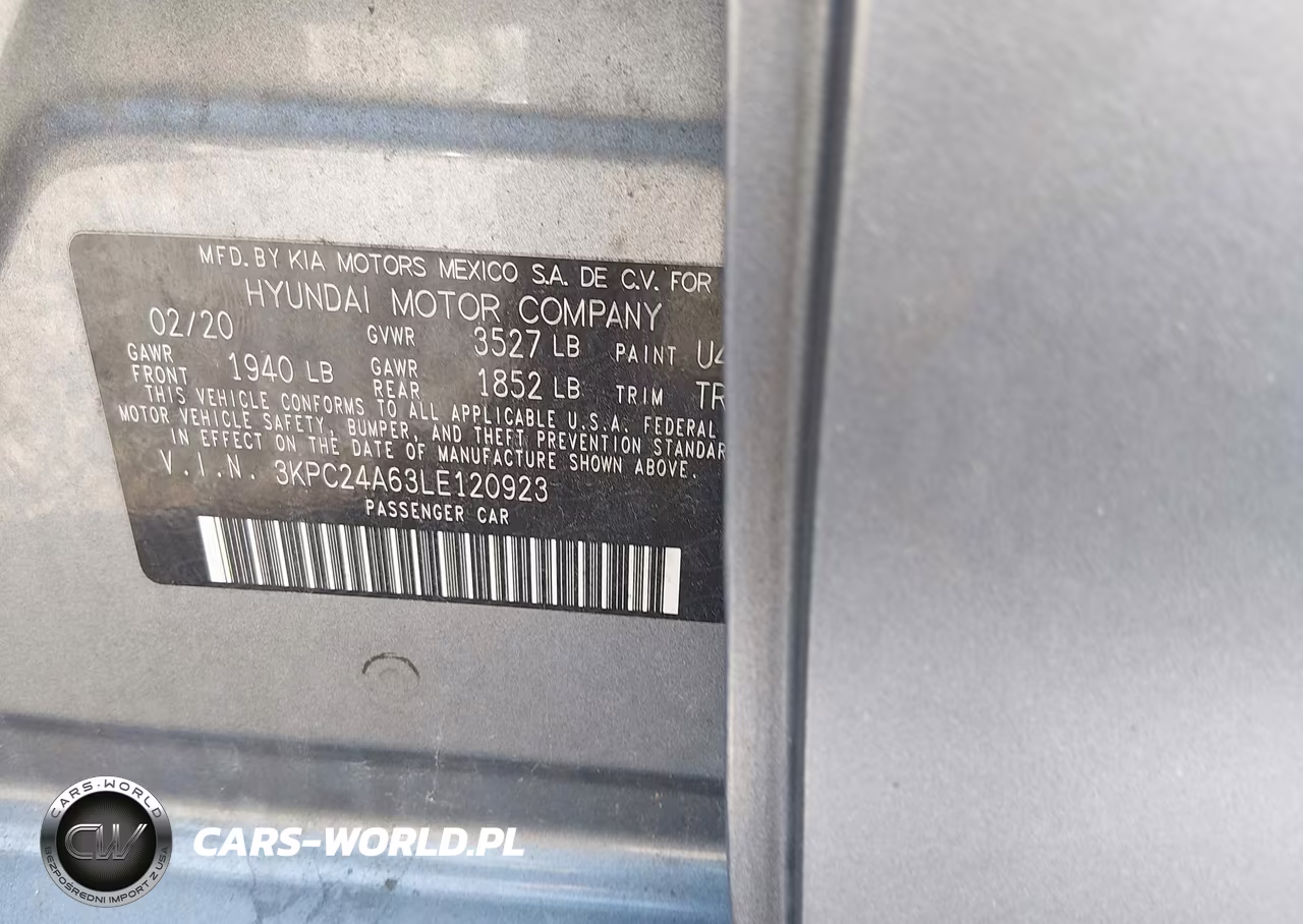2020 Hyundai Accent Se VIN:3KPC24A63LE120923 - 9