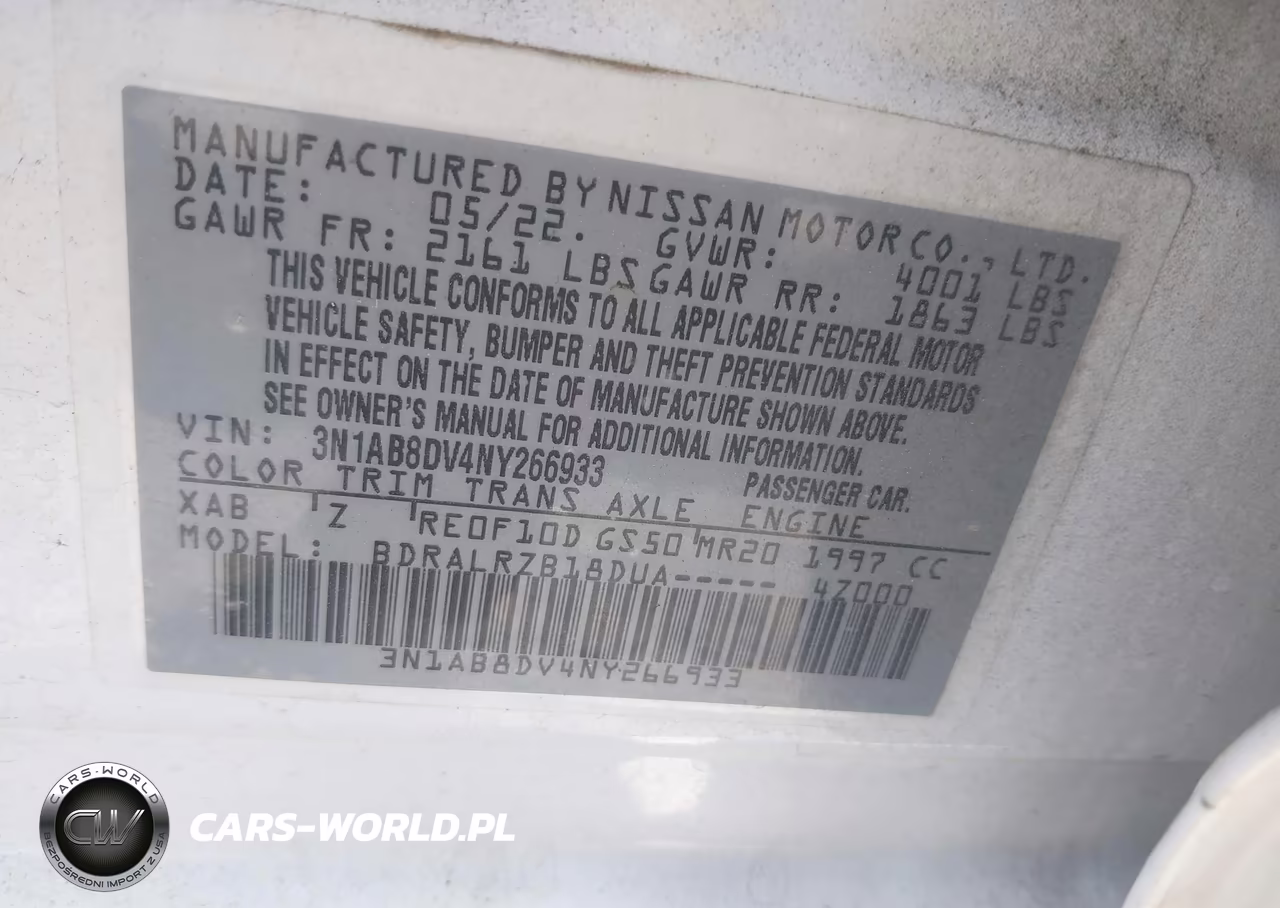 2022 Nissan Sentra Sr Xtronic Cvt VIN:3N1AB8DV4NY266933 - 9