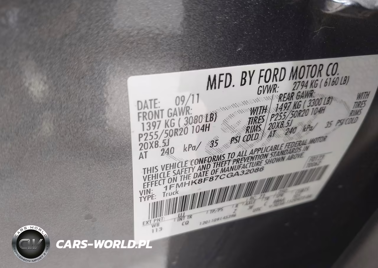 2012 Ford Explorer Limited VIN:1FMHK8F87CGA32086 - 9
