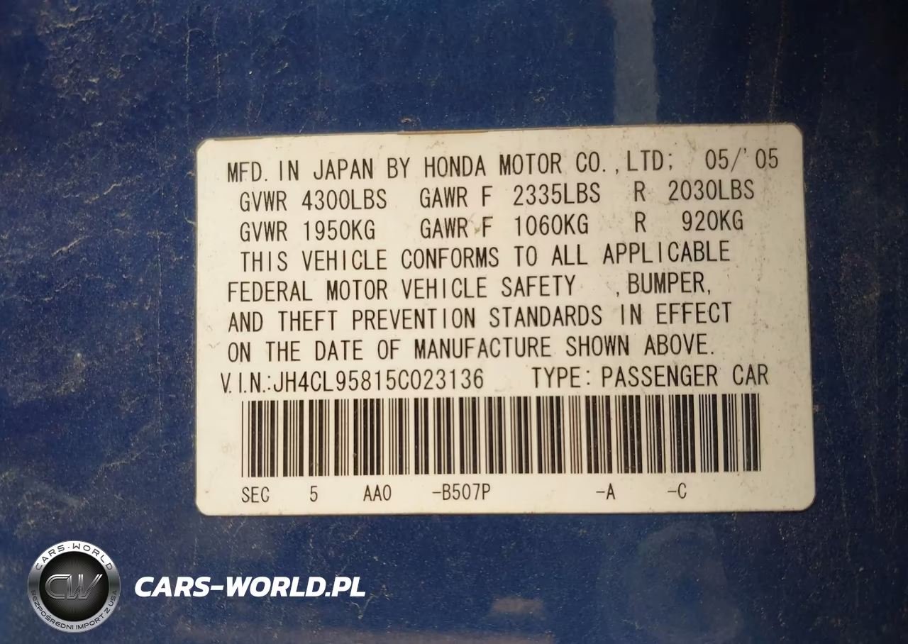 2005 Acura Tsx VIN:JH4CL95815C023136 - 9