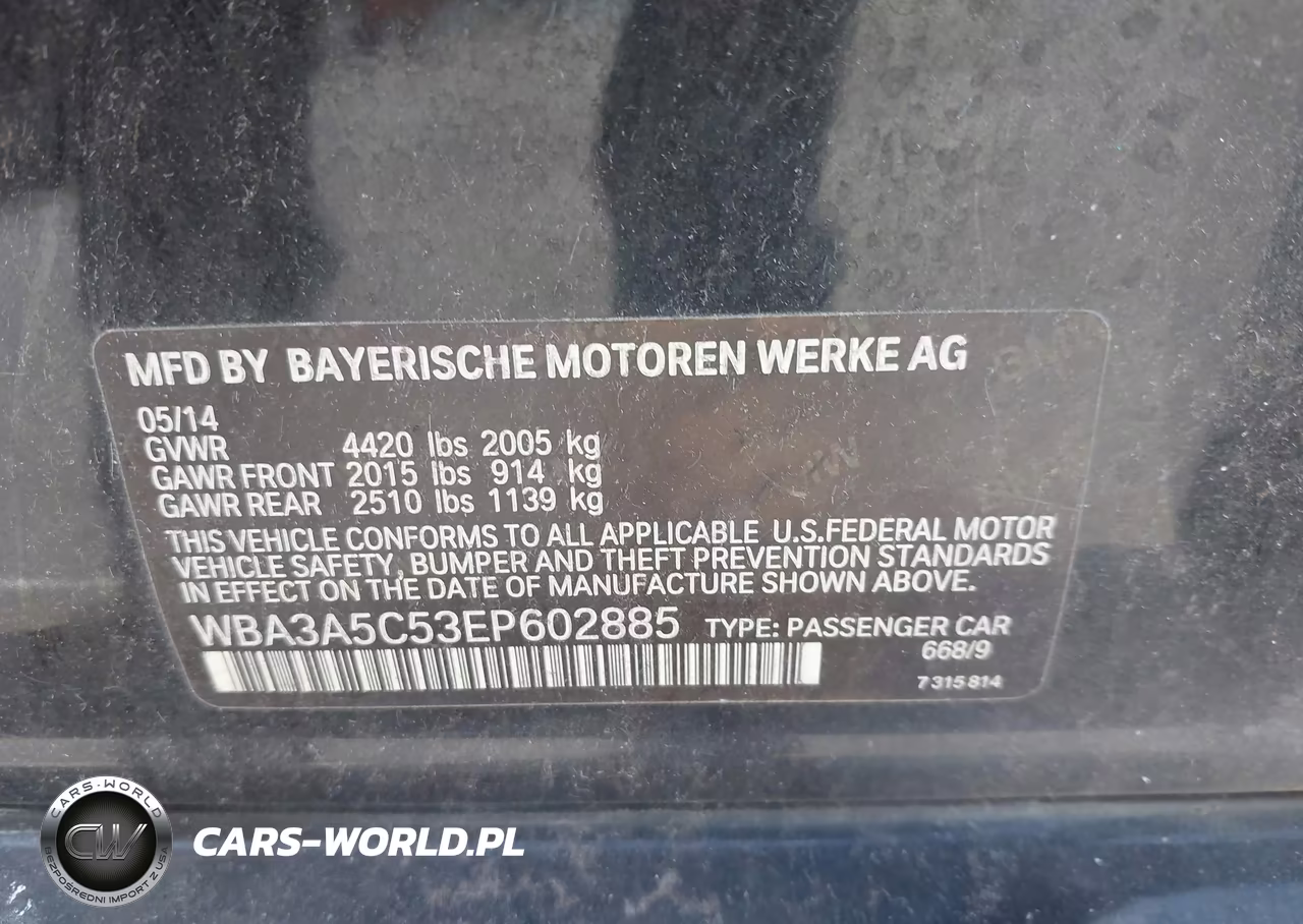 2014 BMW 328I VIN:WBA3A5C53EP602885 - 9
